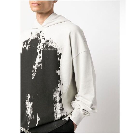 A Cold Wall Men's Paint Effect Brushstroke Black Hoodie Sweatshirt $400 NWT Sz M - Picture 2 of 14